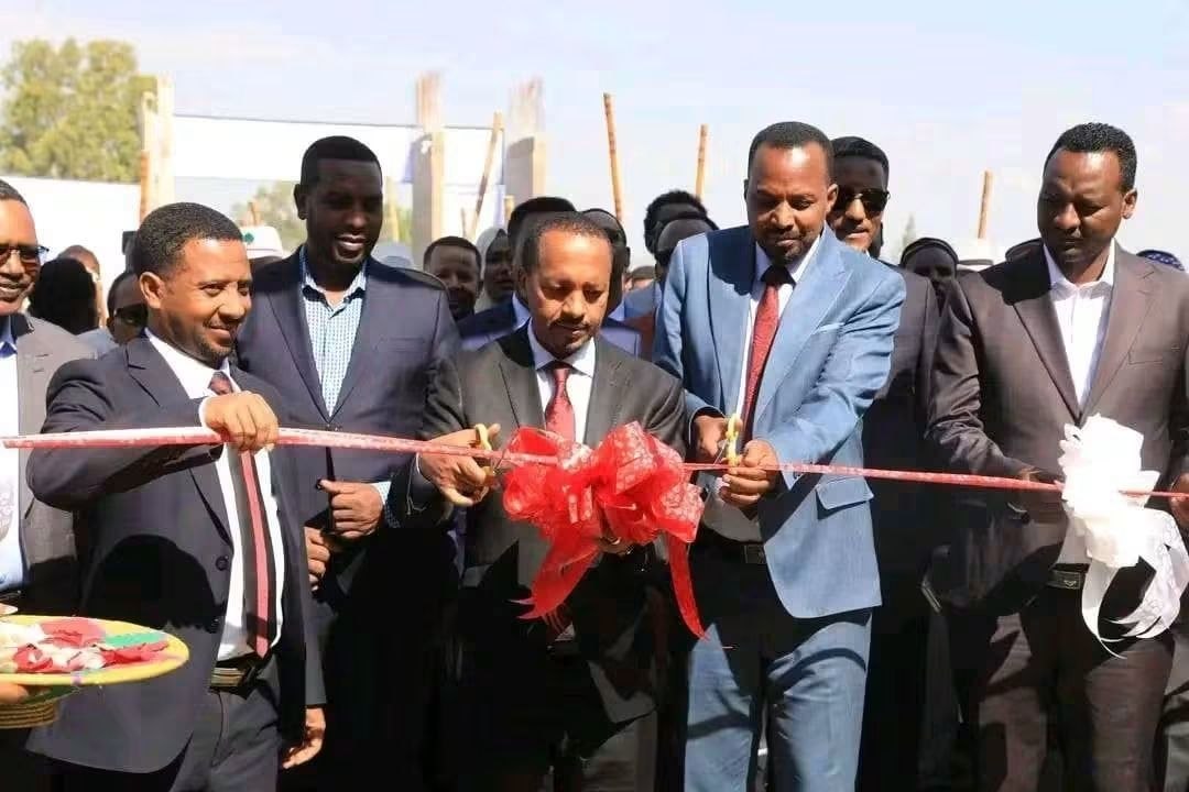 Ribbon-cutting at the bus terminal.